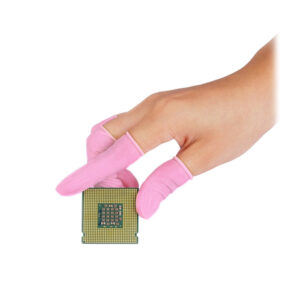 Los dediles antielectrostáticos de látex rosa