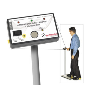 Comprobador de calzado antielectrostático y muñequera